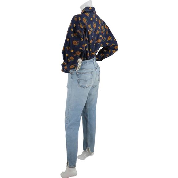 80s Vintage Levi's 501 Distressed Light Wash High Waisted Boho Denim Jeans 31 - Picture 13 of 13